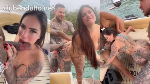 Anny Alves na suruba com machos na lancha