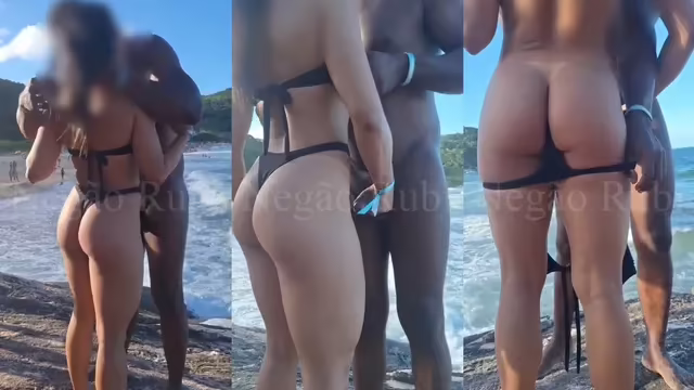 Sexo na praia com esposa fudendo com negão