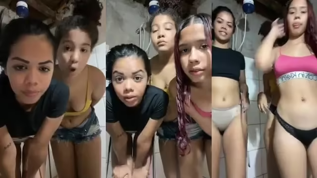 Putaria caseira com safadinhas tirando a roupa